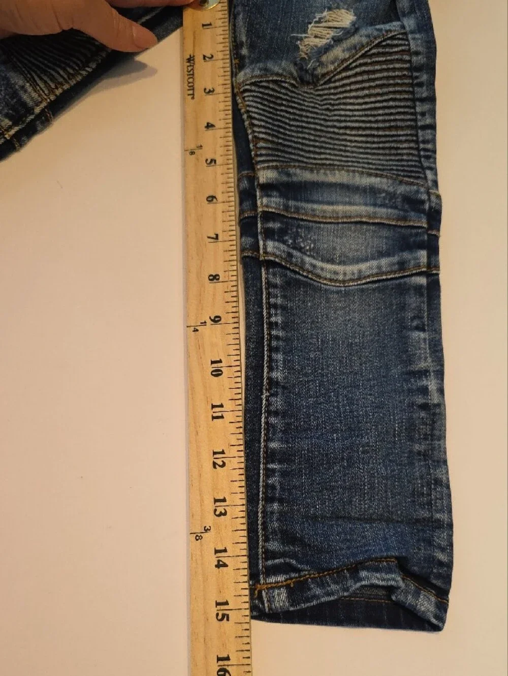 Haus of JR Size 5 Boy Blue Distressed Biker Moto Skinny Denim Jeans Distressed